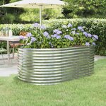 vidaXL Lit surélevé de jardin Acier galvanisé Argenté