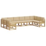 vidaXL Ensemble de canapés d'extérieur 10 Pièces Blanc et Beige