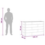 vidaXL Jardinière surélevée Marron 150 x 50 x 91 cm WPC et Aluminium