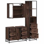 vidaXL Ensemble de meubles de salle de bain 3 Pièces Chêne marron