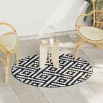 vidaXL Tapis d'extérieur ARAKIL blanc et noir Ø120 cm PP