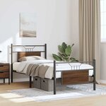 vidaXL Cadre de lit sans matelas chêne marron 90x190cm bois ingénierie