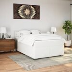 vidaXL Sommier à lattes de lit avec matelas Blanc 160x200cm Similicuir
