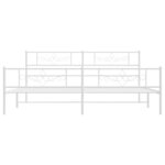 vidaXL Cadre de lit métal sans matelas et pied de lit blanc 183x213 cm