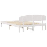 vidaXL Cadre de lit Blanc 160 x 200 cm Bois de pin massif