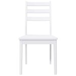 vidaXL Chaises à manger 2 Pièces blanc bois massif caoutchouc