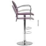 vidaXL Tabourets de bar avec accoudoir lot de 2 violet similicuir