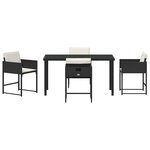 vidaXL Ensemble de salle à manger pour jardin 5 Pièces Noir polyrotin