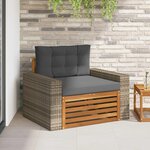 vidaXL Sofa de milieu extérieur Bois d'Acacia Massif Naturel