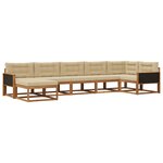 vidaXL Ensemble de canapés d'extérieur 7 Pièces Naturel et Beige