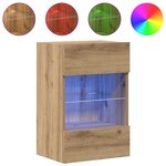 vidaXL Meubles muraux avec lumières LED pour TV 2 Pièces chêne artisanal