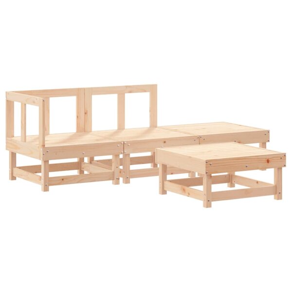 vidaXL Salon de jardin 4 Pièces bois massif de pin