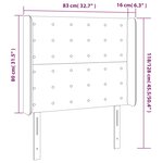 vidaXL Tête de lit avec oreilles Gris foncé 83x16x118/128 cm Velours