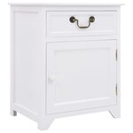 vidaXL Table de chevet Blanc 40x30x50 cm Bois de paulownia
