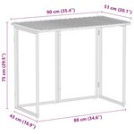 VidaXL Table de jardin pliante beige 90 x 51 x 75 cm polyrotin