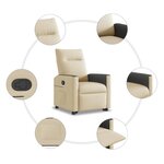 vidaXL Fauteuil inclinable Crème Tissu
