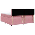 vidaXL Sommier à lattes de lit avec matelas Rose 200x200 cm Velours