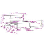 vidaXL Lit bibliothèque sans matelas blanc 180x200 cm bois pin massif