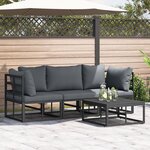 vidaXL Ensemble de canapé de jardin 4 Pièces Noir 70 x 70 x 32 cm