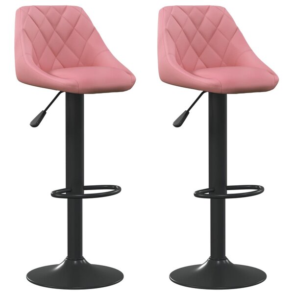 vidaXL Tabourets de bar lot de 2 rose velours
