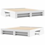vidaXL Cadre de lit sans matelas blanc 200x200 cm bois d'ingénierie