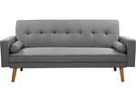 Canapé clic-clac "Banny" - 188 x 80 x 108 cm - 3 places - Gris