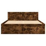 vidaXL Cadre de lit avec tête de lit chêne fumé 120x190 cm