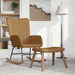 vidaXL Chaise à bascule avec repose-pied Marron Velours