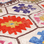 vidaXL Tapis lavable multicolore Ø 120 cm antidérapant