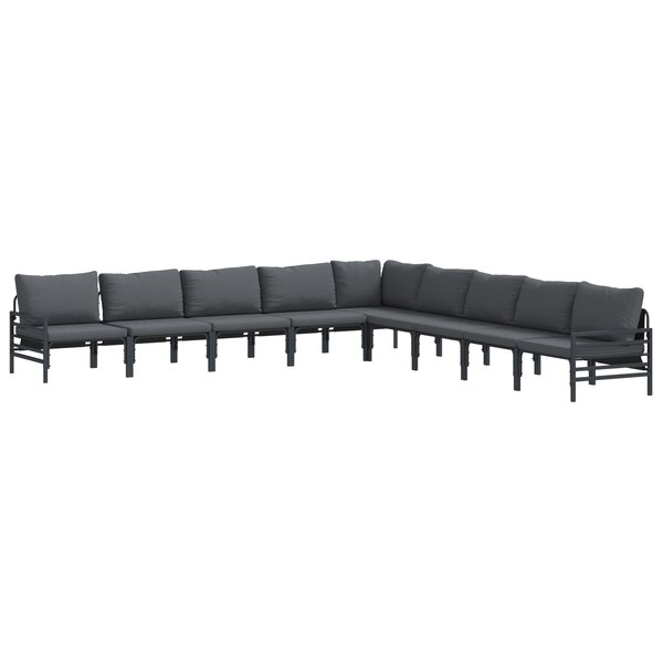 vidaXL Ensemble de canapé de jardin 9 Pièces Anthracite Acier