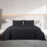 vidaXL Ensemble de housse de couette Noir 200x200 cm Microfibre légère