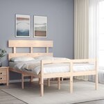 vidaXL Lit pour personne âgée et tête de lit 140x200 cm bois massif
