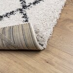 vidaXL Tapis shaggy à poils longs moderne crème et noir 200x200 cm