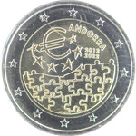 2 euros commémorative Andorre UNC 2022 - Accord Monétaire.