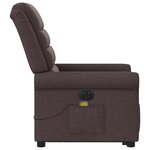 vidaXL Fauteuil inclinable de massage électrique Marron foncé Tissu