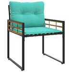 vidaXL Ensemble de meubles d'extérieur avec coussin 3 Pièces Turquoise