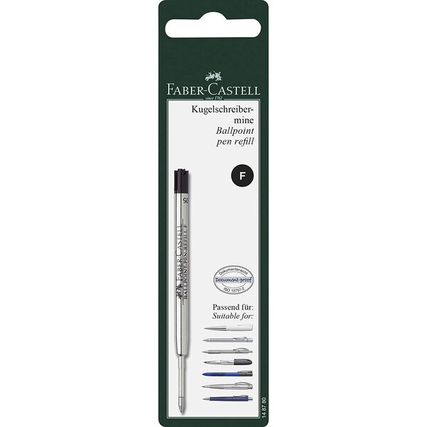Blister Recharge pour Stylo Bille Pointe Fine Noir x 5 FABER-CASTELL