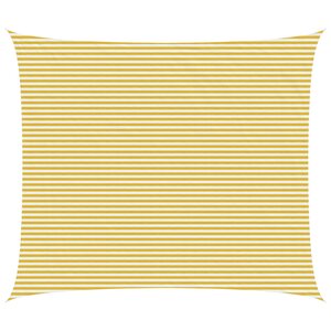 vidaXL Voile d'ombre Jaune et blanc 6 x 8 m HDPE