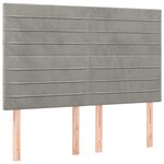 vidaXL Tête de lit Gris clair 144 x 5 x 118/128 cm Velours