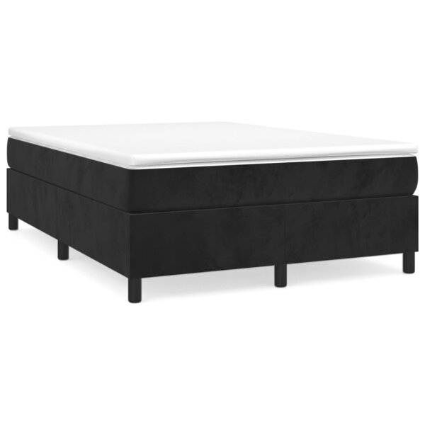 vidaXL Sommier à lattes de lit avec matelas Noir 140x190 cm Velours