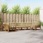 vidaXL Ensemble de canapés d'extérieur 7 Pièces Naturel et Beige