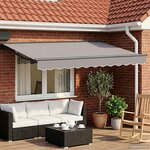 vidaXL Cadre de store manuel avec LEDs Anthracite 3 x 2 m Aluminium