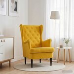 vidaXL Fauteuil Jaune Velours