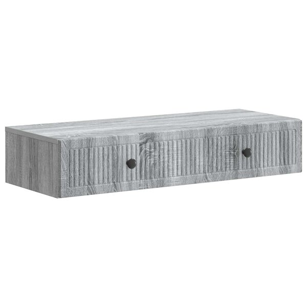 vidaXL Table d'appoint murale Sonoma gris 87 5 x 34 5 x 17 cm