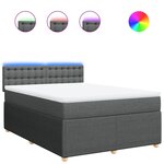 vidaXL Sommier à lattes de lit avec matelas Gris foncé 140x190cm Tissu
