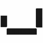 vidaXL Ensemble meuble TV Montage mural 4 Pièces Noir Bois d'ingénierie