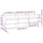 vidaXL Meuble TV blanc brillant 150x30x44 5 cm bois d'ingénierie