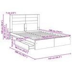 vidaXL Lit de Rangement Chêne fumé 140 x 190 cm Bois d'ingénierie