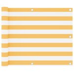 vidaXL Écran de balcon Blanc et jaune 75x600 cm Tissu Oxford