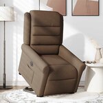 vidaXL Fauteuil inclinable électrique marron tissu